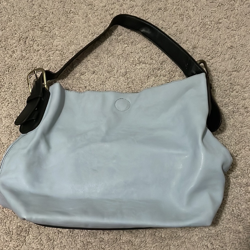 Joy Susan Vegan Leather Blue Hobo handbag